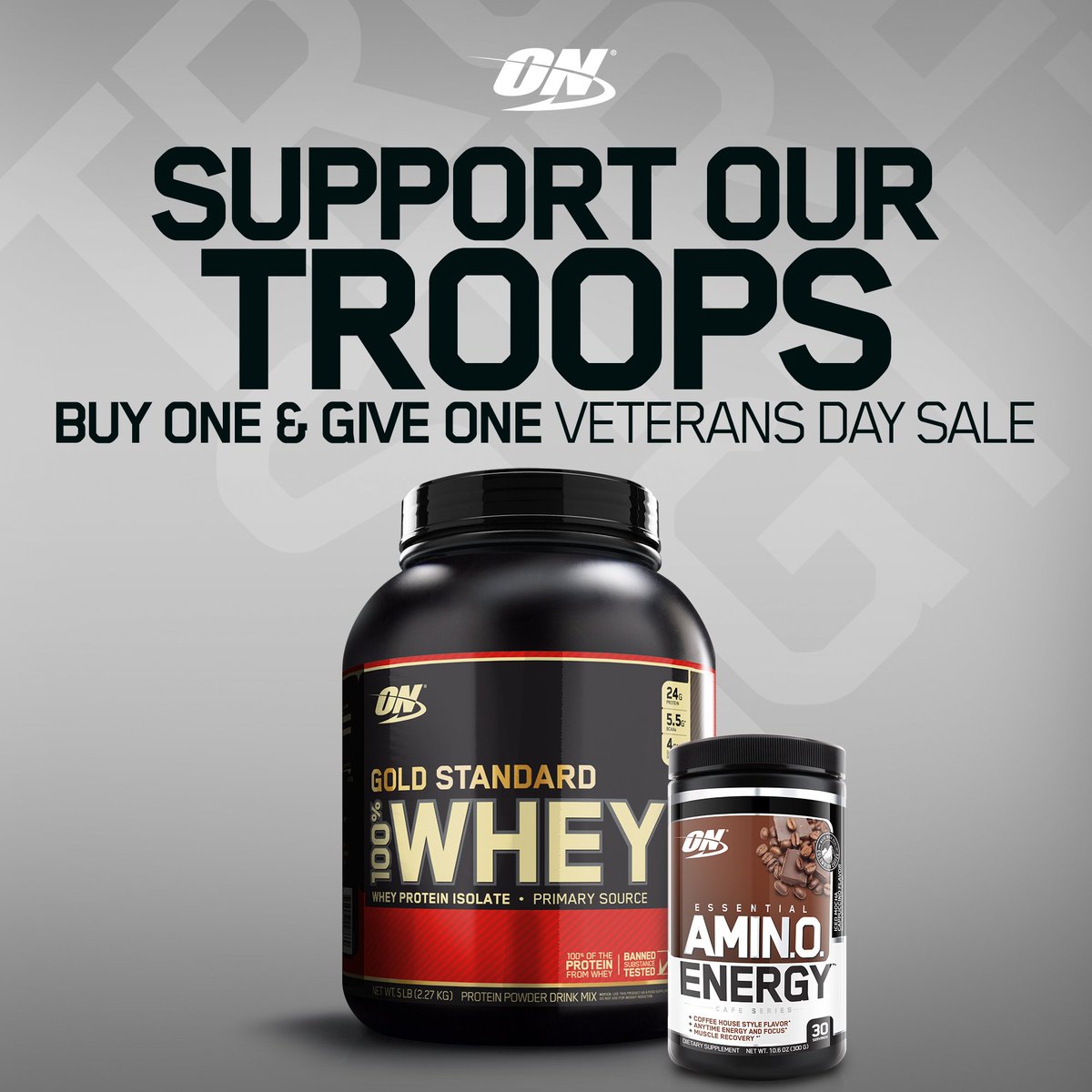 Team_Optimum's tweet photo. Buy 5 Lbs. #GoldStandardWhey online @GNCLiveWell &amp; we'll donate 30-serve Cafe Series #AminoEnergy to US Armed Forces https://t.co/Tu7ThYB5hN
