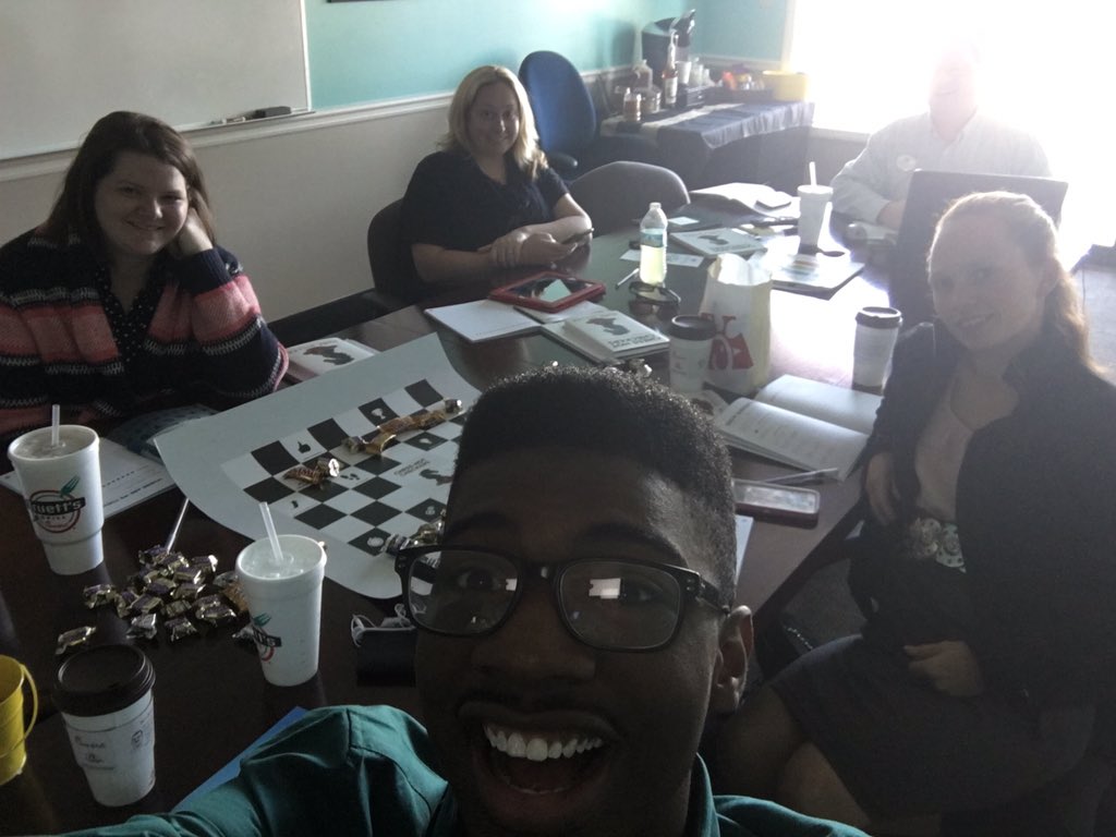 Zay_Williams's tweet photo. Learning and growing with the #ChessNotCheckers simulcast with Truett's Grill Griffin team! #HPO #GrowToLead https://t.co/M3zTfpgHqB