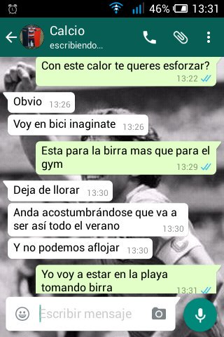 No lo puedo convencer de tomar una birra. <a href="/CalcioCa/">Manuel Calzon</a> se merece la titularidad @ElIngrid2015