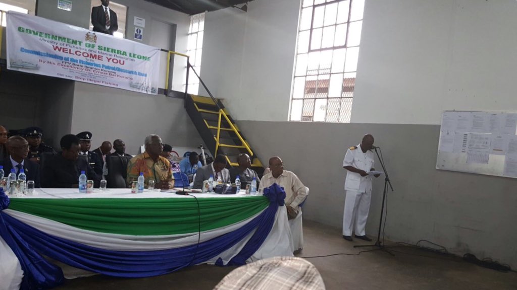 APCDiaspora's tweet photo. Launching of Sierra Leone's new #Fisheries patrol vessel "P/V Sorie Ibrahim Koroma" by @MFMRSL"s Captain @PatSowe https://t.co/bwv7AsVhN3