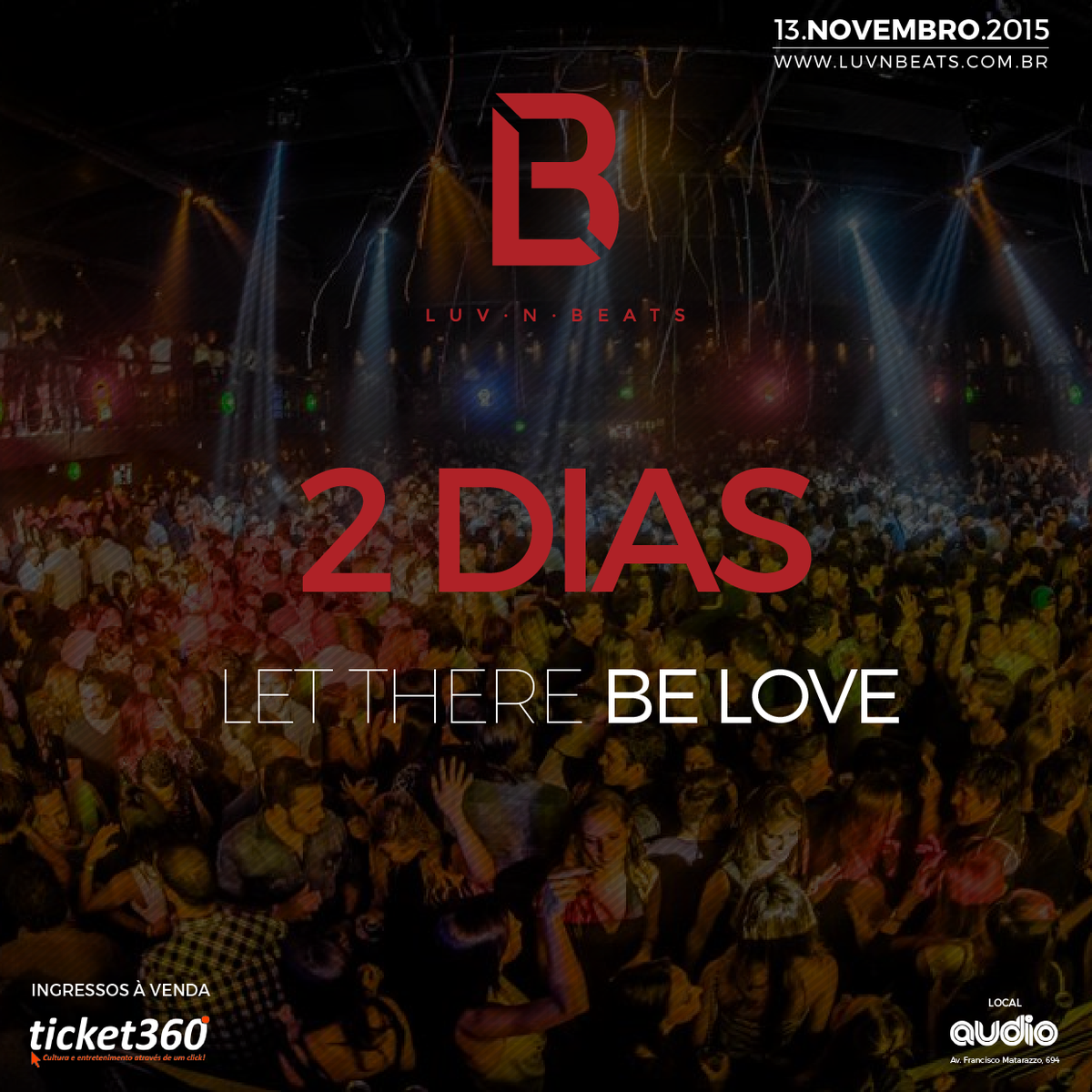 Contagem regressiva a pleno vapor e amanhã é o último dia de 2º lote! Vem pra #LuvSP: bit.ly/LnB6_TKT