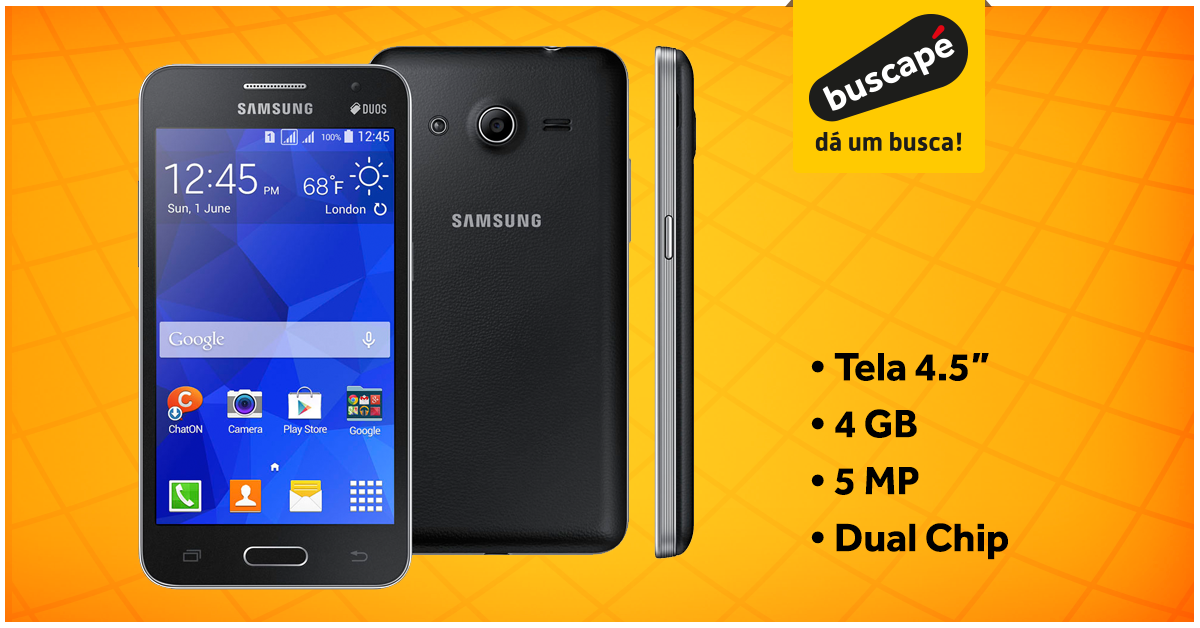 Buscape's tweet photo. O Samsung Galaxy Core 2 Duos possui dois chips e tem um bom desempenho. Compare no Buscapé https://t.co/wVazibjsZo https://t.co/LlQHYnkgsk