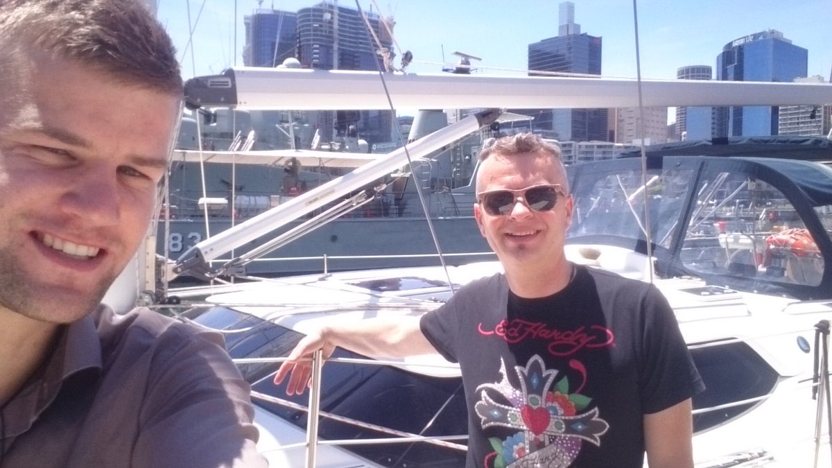 VideoJPL's tweet image. Rehearsing for our big trip around Sydney :) My friend Saso has skipper license, his dream is to buy one of boats.
