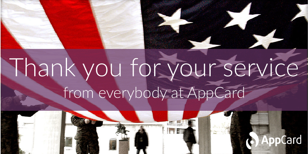 AppCardInc's tweet photo. Happy Veterans Day! Thank you for your service. Love, AppCard #AppCard #VeteransDay https://t.co/iQbRjhsJie