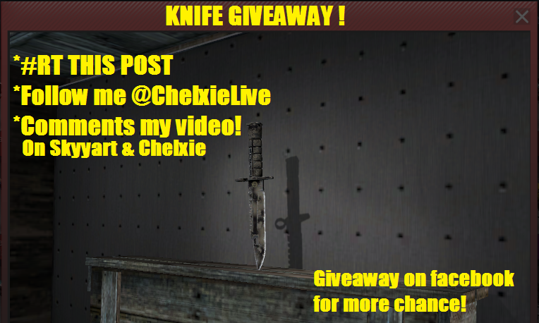 chelxie's tweet photo. KNIFE GIVEAWAY
*#RT
*Follow @ChelxieLive 
*Com this video YT https://t.co/LLwZMK6X9t

Site: https://t.co/zlj7bn2r2I https://t.co/8L6NMTgEFj