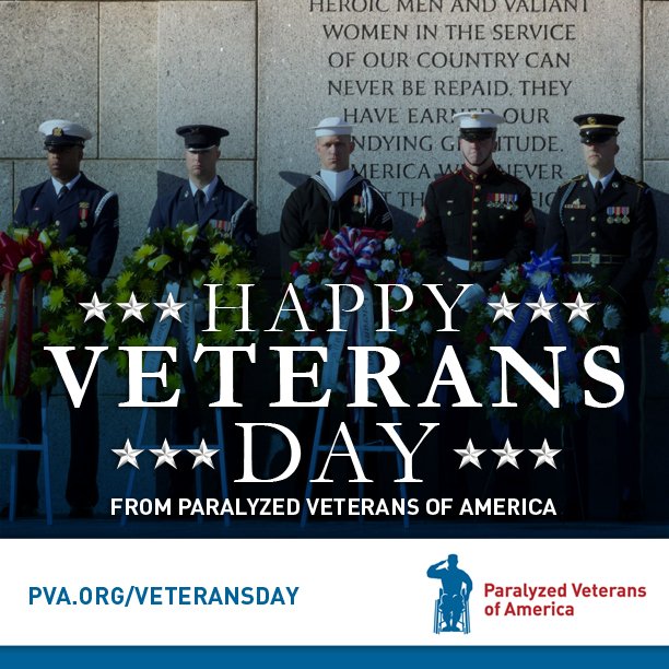 Happy #VeteransDay from Paralyzed Veterans of America. Today we honor our veterans. pva.org/VeteransDay