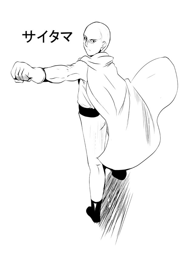 ワンパンマンのサイタマをらくがき! 
