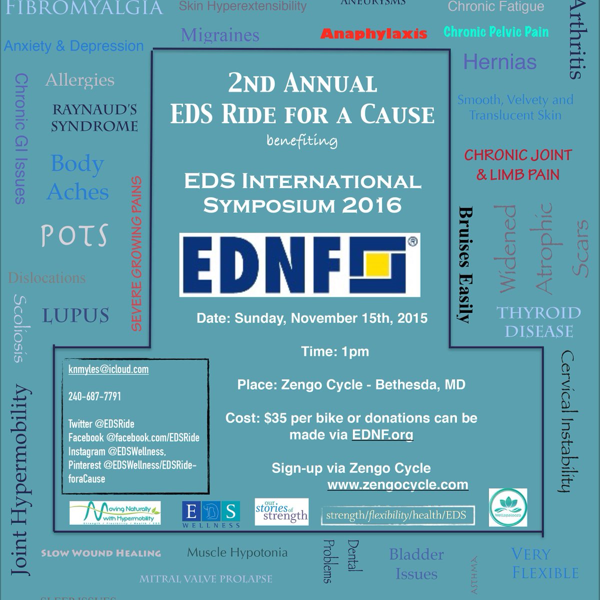 EDSWellnessSol's tweet photo. #EDSRideforaCause is on 11/15 at @zengocycle in #Bethesda, Md. Proceeds benefit 2016 #EDS International Symposium! https://t.co/pByb7NKR2r