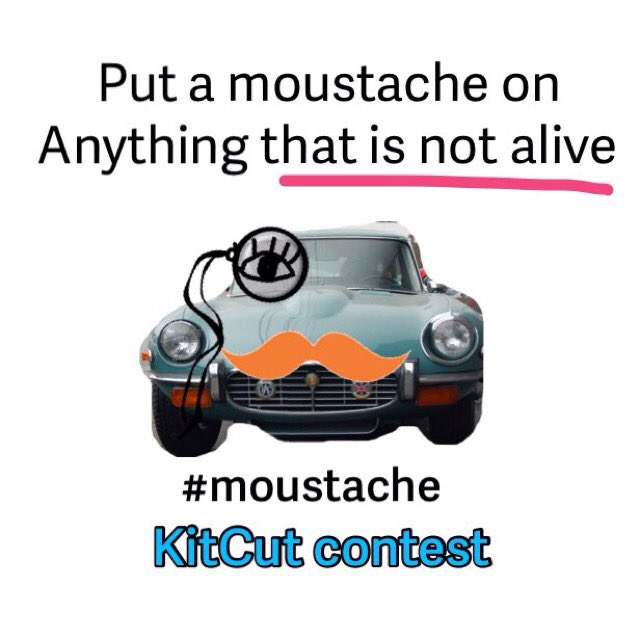 kitcutapp's tweet photo. New contest in KitCut! Put a #moustache on anything that is not alive and create your hairiest and funniest kitcuts! https://t.co/EspeU5ZmGn
