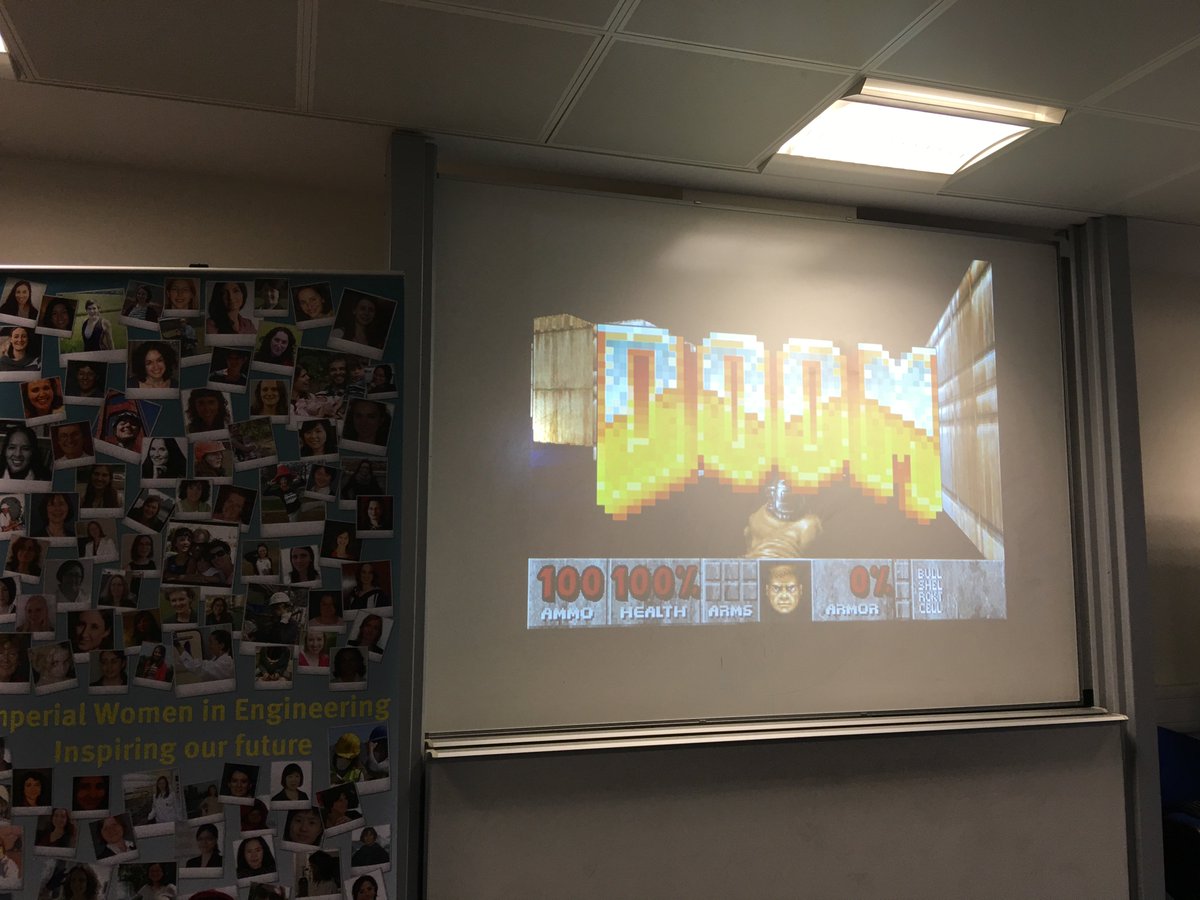 DrCatFernandes's tweet photo. Fist year group project: Doom on a @Raspberry_pi ! #StudentDemos #InterviewDay https://t.co/OrfmZVmtIP