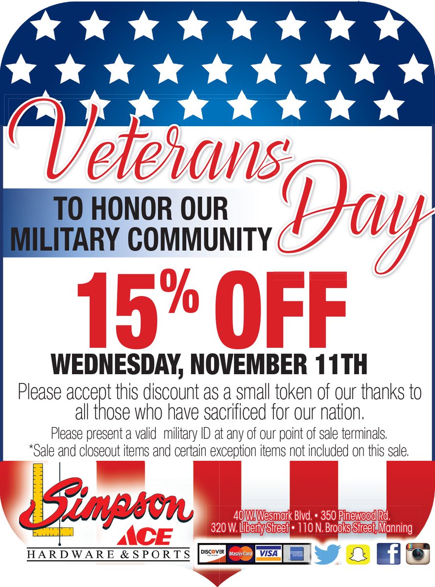 Thank you to all of the active and retired military in our community!