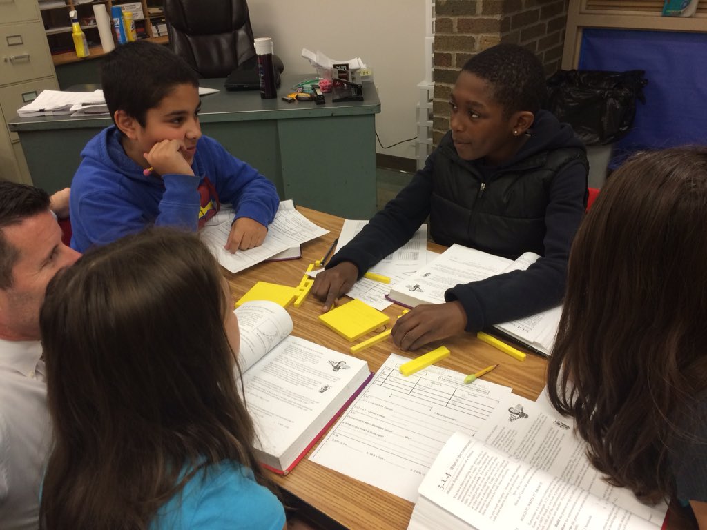 PCSDMath's tweet photo. @PCSDShiloh sixth graders pose each other questions to understand portions #autonomousthinkers #rigorousmathematics https://t.co/hvwO5vVJ2S