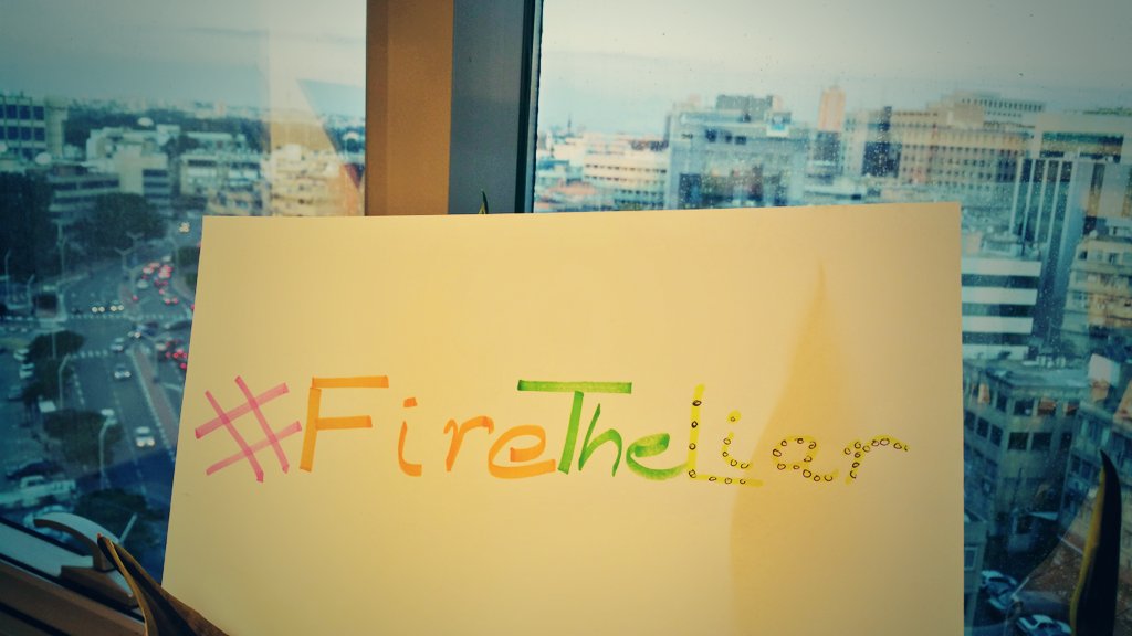 ShaniMatan's tweet photo. #firetheliar @MSNBC https://t.co/irr9iPMUdZ