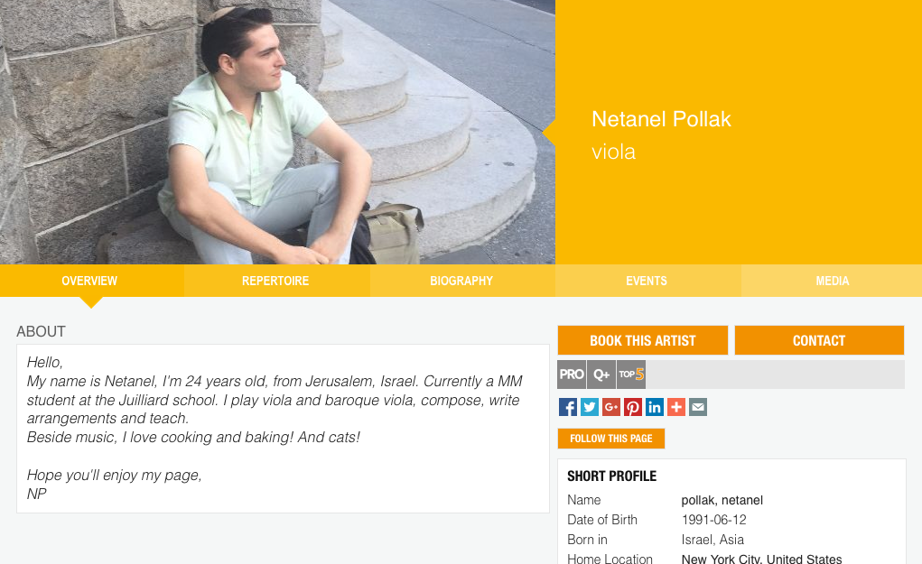 ByomAcademy's tweet photo. Need a #violist? (yes, seriously)! Discover & #book #NetanelPollack via #HelloStage! https://t.co/L38R7dEZgY https://t.co/Xq73hMh3g9
