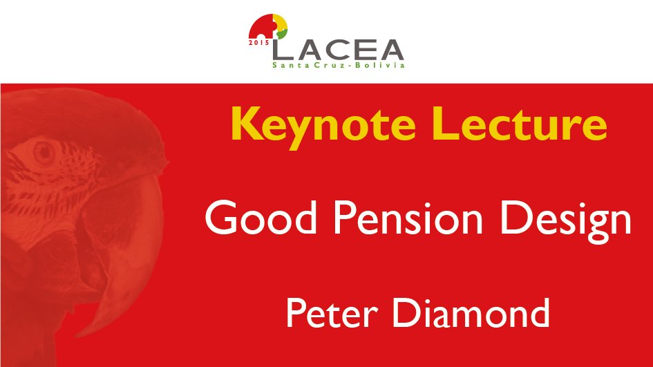 INESADBolivia's tweet photo. Peter Diamond's presentation "Good #PensionDesign" at #LACEA2015 video available at https://t.co/jt0eqrLkKL https://t.co/XH0hOI1kIc