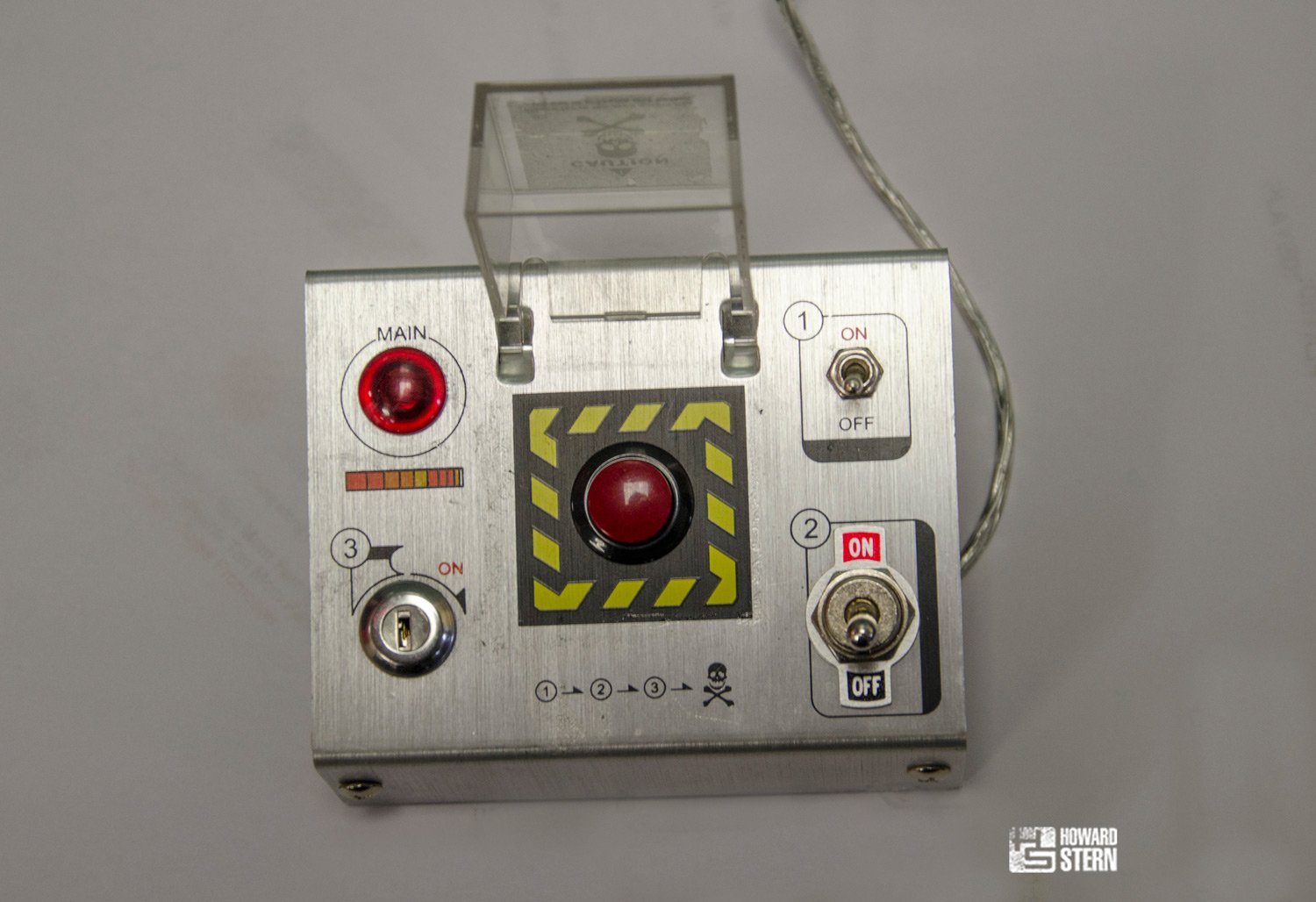 Big Nuke Button Red Push Button Labeled 'Nuke' On Aluminum Diamond