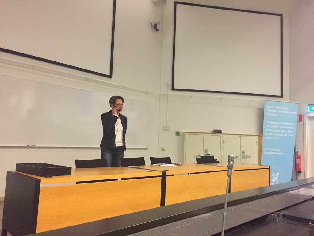 Just nu från Lund: Gudrun Schyman på ämnet "Jämställdhet - en affärsidé?" #lupef #lund