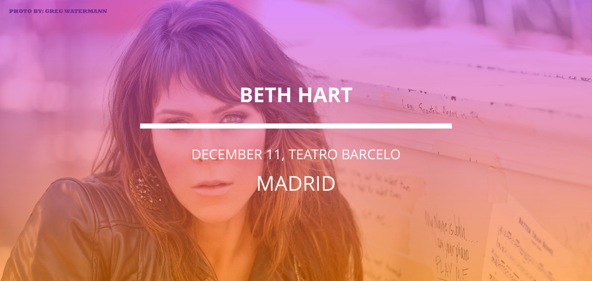 MadridConcerts's tweet photo. Ready to rock Madrid? @BethHart at Teatro Barcelo on Dec 11! https://t.co/KKGWw1lj7i https://t.co/ZKPzraZXt4