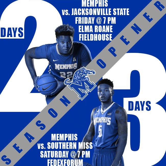 TigersAthletics's tweet photo. The 2015-16 Memphis Basketball season is just a few days away from tip-off!! #GoTigersGo https://t.co/98Tey3j5M6