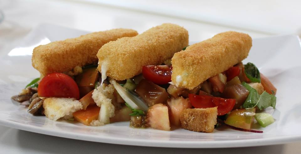 Fried Giuncata &amp; Panzanella, which is simply delicious!