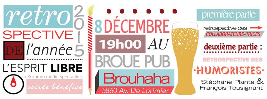 Rétrospective 2015 de L'Esprit libre - Soirée bénéfice