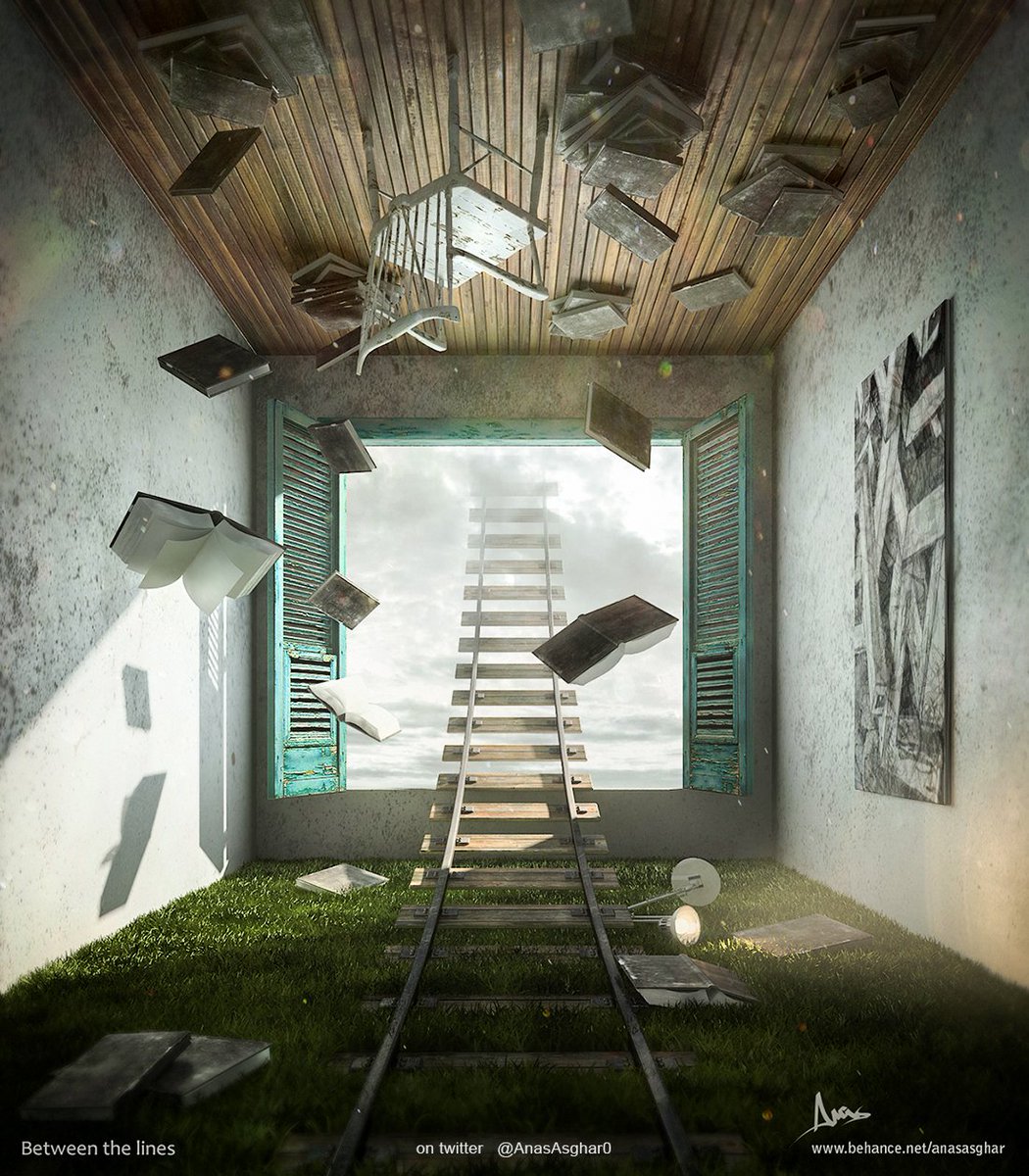 AnasAsghar0's tweet photo. my work - between the lines - i used 3dsmax vray &amp; photoshop.
#betweenthelines #3dsmax #vray #photoshop #3dart https://t.co/7dxB6q4Ah2