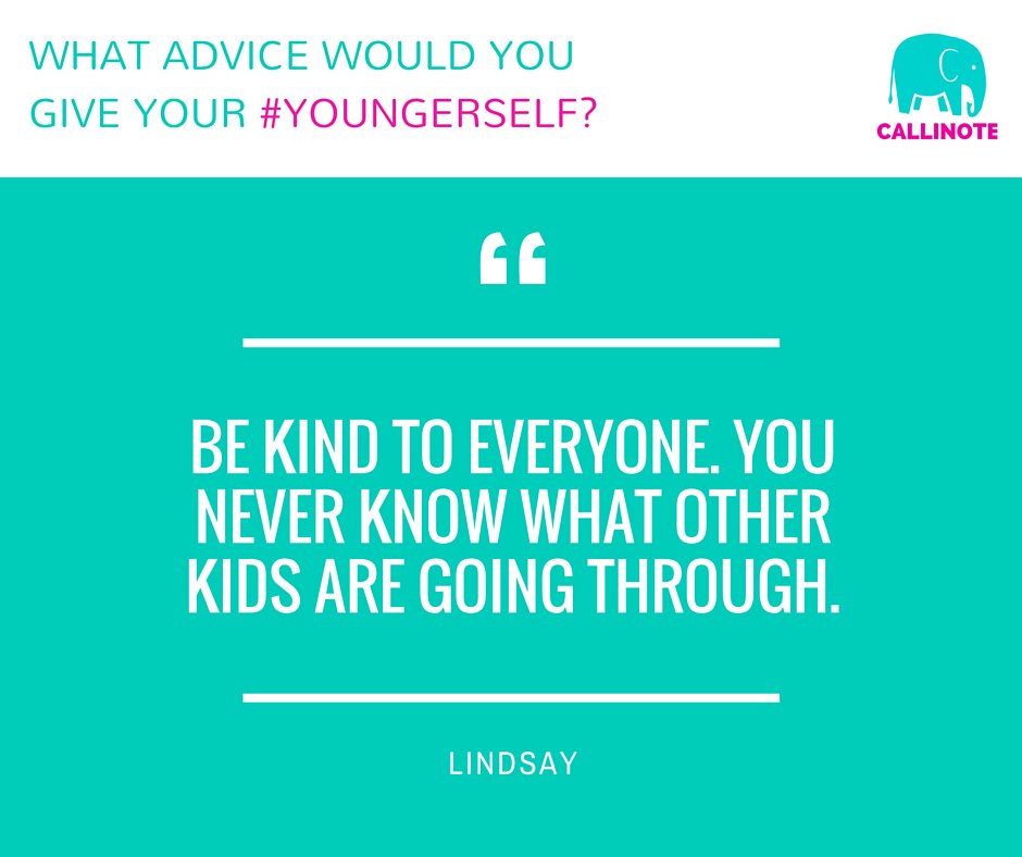 Callinote's tweet image. We're asking women around the world what they would tell their #youngerself - join us! bit.ly/cn000