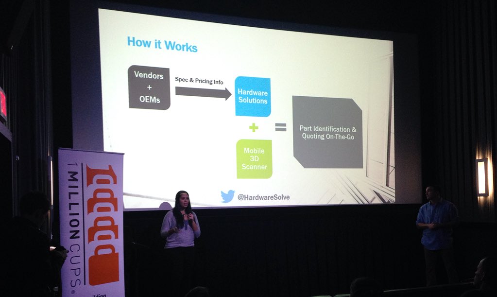 iaaccelerator's tweet photo. How it works: vendors send specs/pricing to @HardwareSolve; mobile 3D scanners allow a team to ID parts/give a quote https://t.co/sridCfyt2t