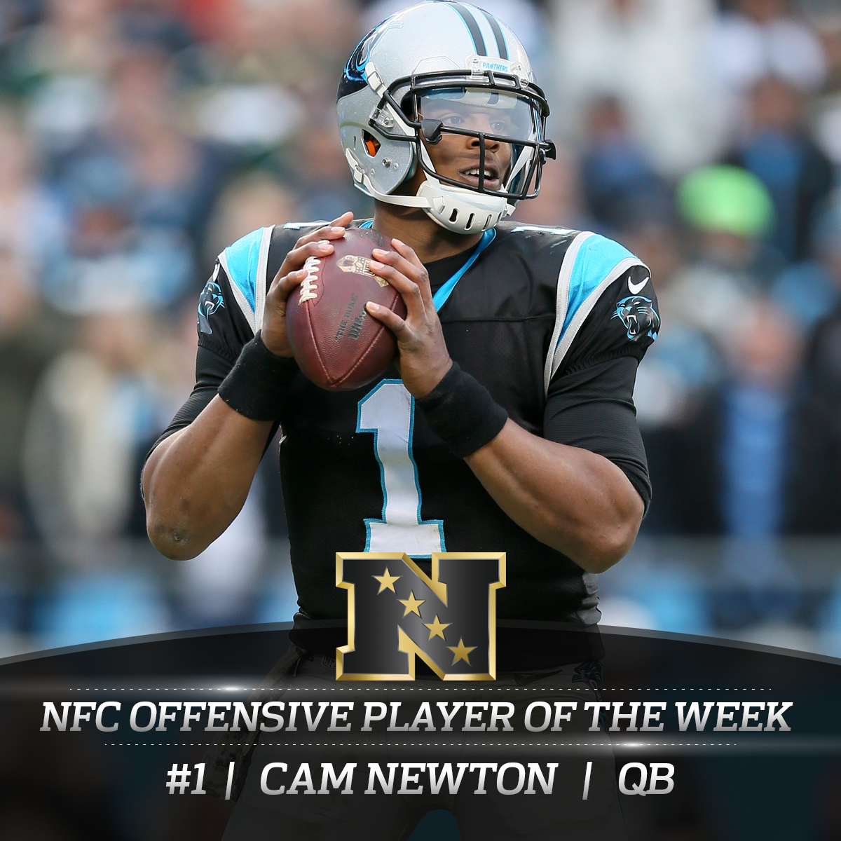 Panthers's tweet photo. QB @CameronNewton named NFC Offensive Player of the Week 

More Info ➡ https://t.co/jM4tjPwhFk https://t.co/dv7slnpeTG