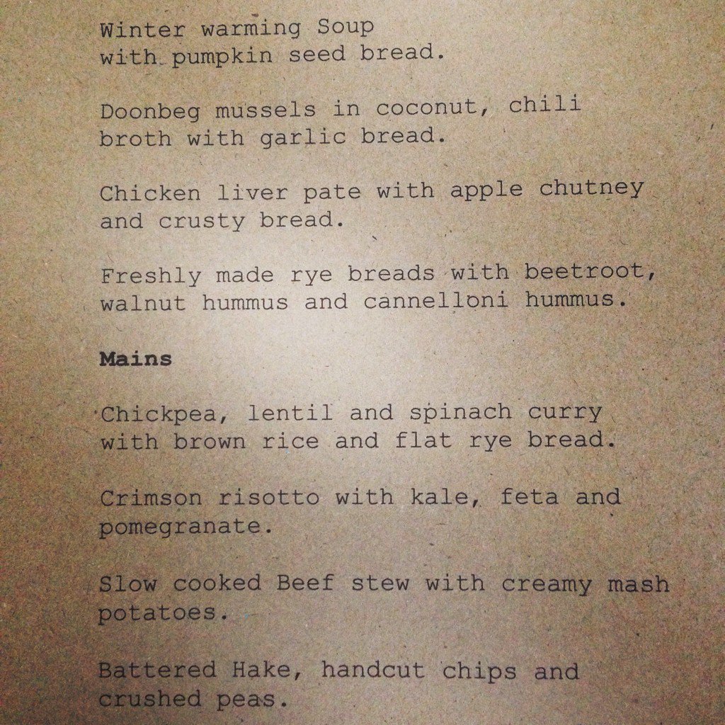 Wonderful Wednesday mid-week menu ,2 courses for €15.