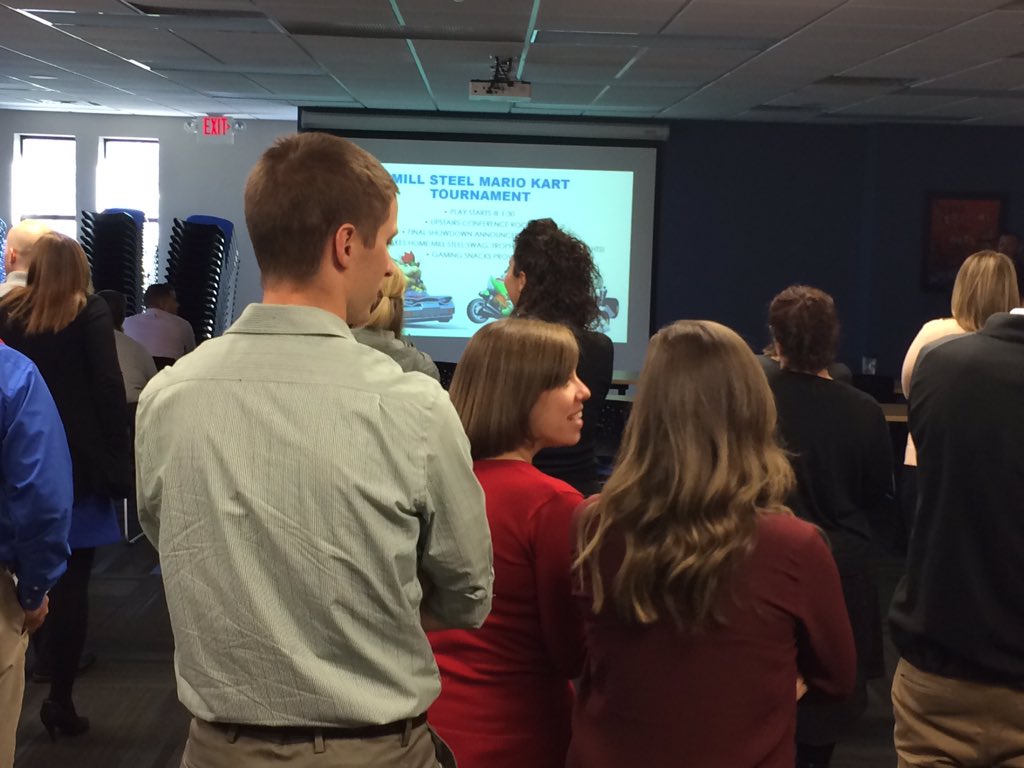 the_DRock_show's tweet photo. Mario cart tournament at work yes!!#millsteel https://t.co/vr5tUjuPgL