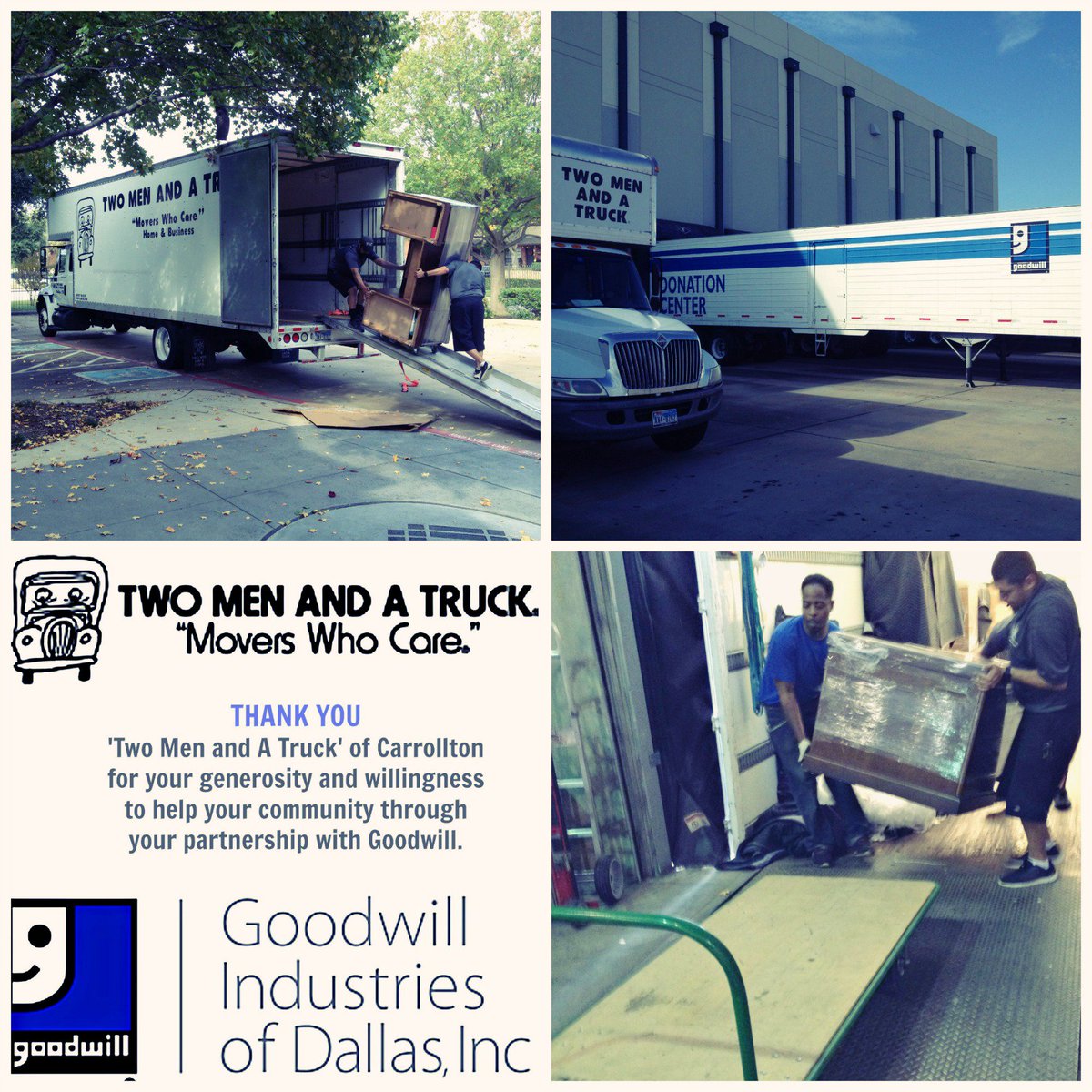 GoodwillDallas's tweet photo. A successful special donation thanks to the fantastic movers at @TMT_Dallas_TX! #MoversWhoCare #DonateGoodwill https://t.co/GAQKwJgSrI