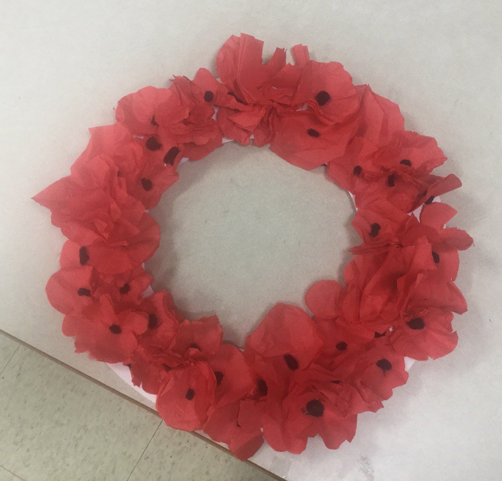 Here is the wreath we placed as part of our #RemembranceDay assembly this morning. #RememberThem