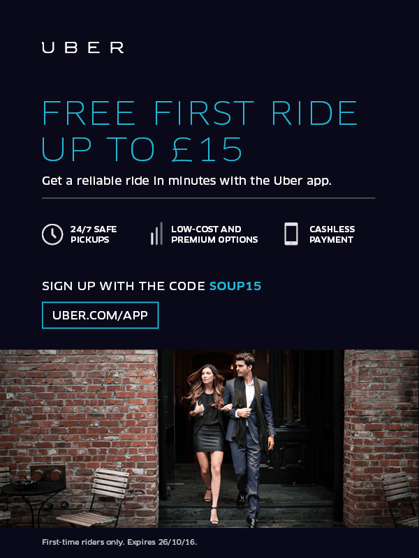 BirminghamSoup's tweet photo. UBER OFFER > £15 free ride to #BrumSOUP on Saturday https://t.co/jLlazz9mCk https://t.co/tdLXR3Ardi