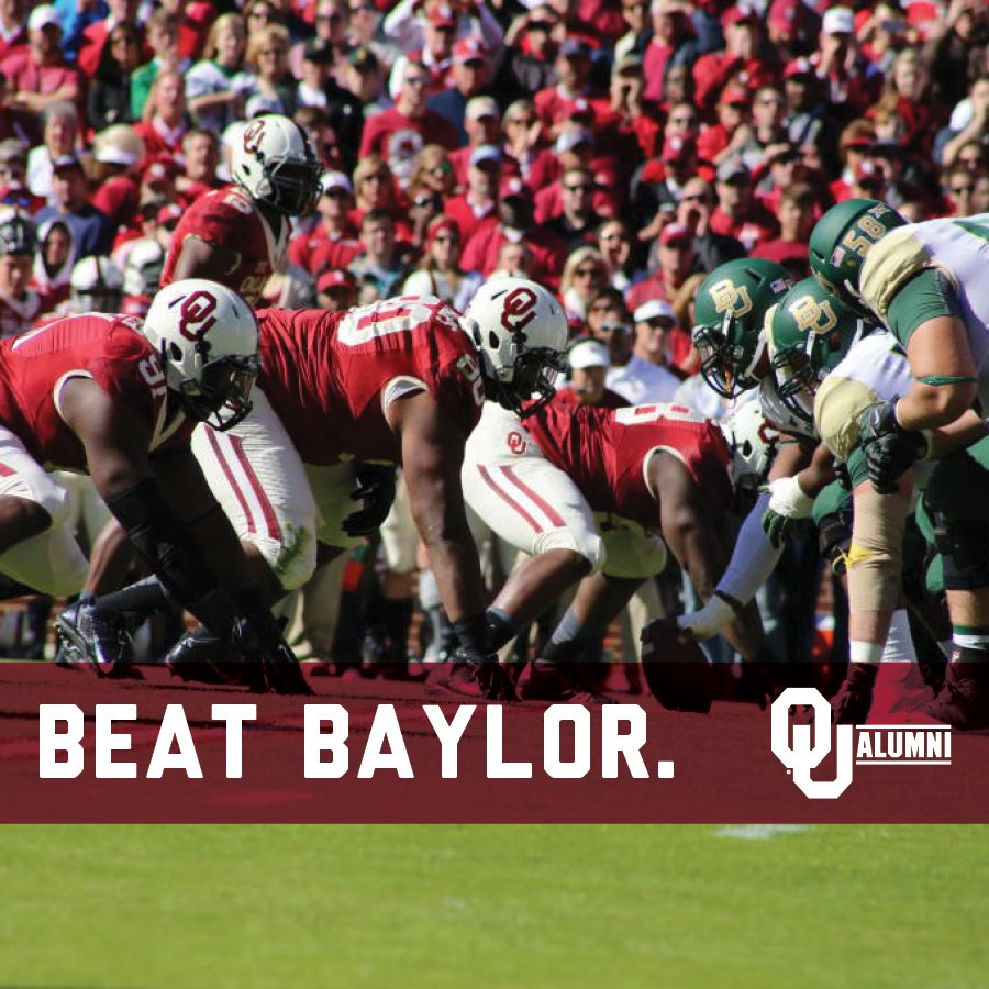 OU_Alumni's tweet photo. BOOM! It's Game Day! #BeatBaylor https://t.co/yGA2WMvNn4