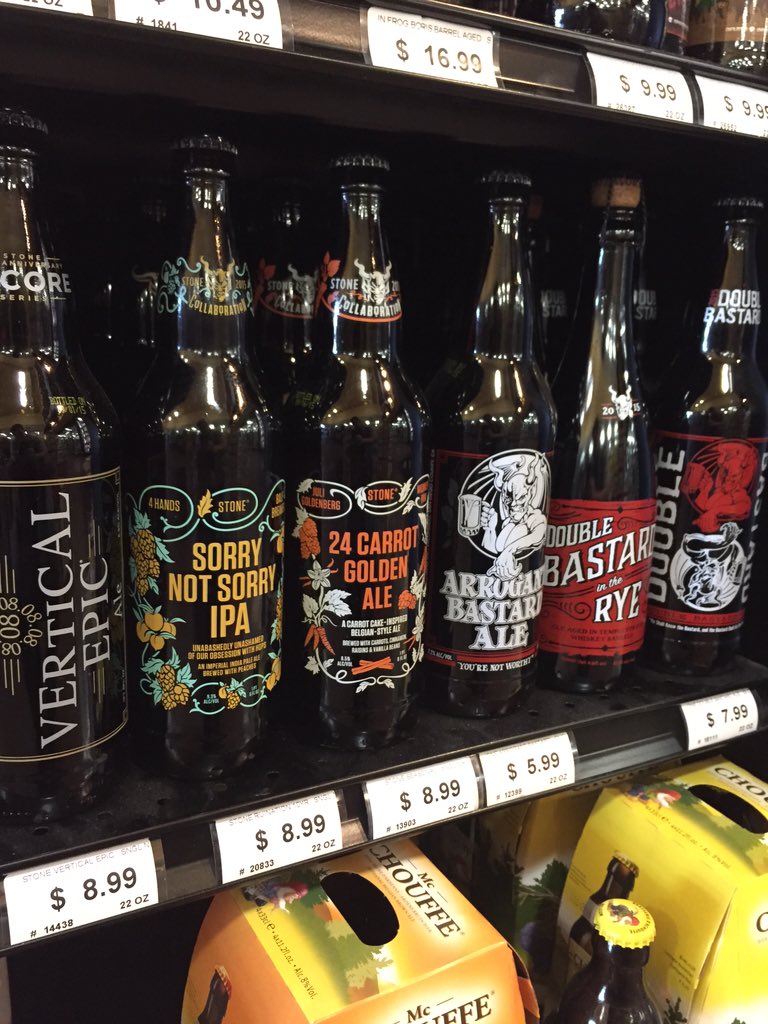 CraftBeerBrett's tweet photo. Now that's a nice lineup. #sorrynotsorry @StoneBrewingCo @CavBeer_IN @StoneBrewMark https://t.co/WeLADILoLa