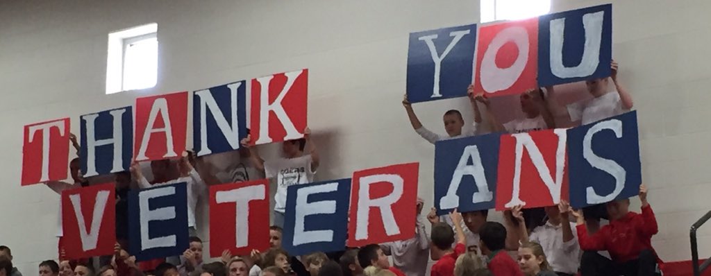 HCurrans's tweet photo. Wow!!!! Amazing!!! Gilbert students (esp.7th grade), staff & community together to honor our Veterans! #gilbertway https://t.co/O8AMPgYMFl