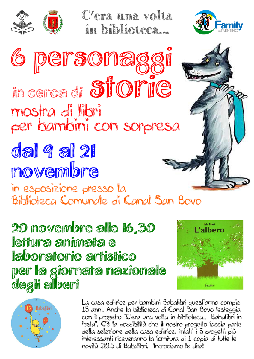 BibliotecaCSB's tweet photo. "C'era una volta in #biblioteca... babalibri in festa"
#baba15 @Babalibri #trentino #bambini #library https://t.co/VthaXmEd5f
