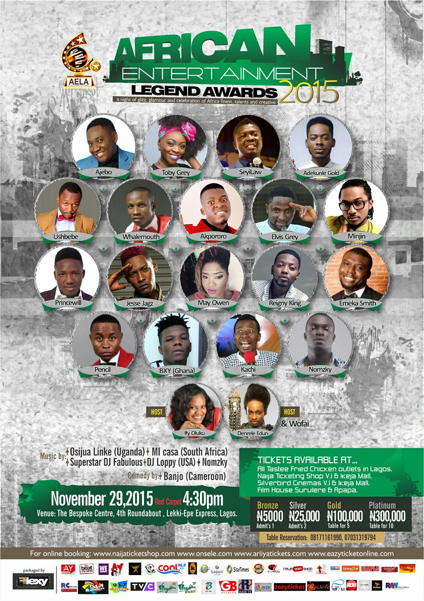 KingProsperJay's tweet image. WHERE YOU gonna BE ON THE #29thNOV ???#AfricanEntertainmentLegendAwards
2015 @AELAWARDS