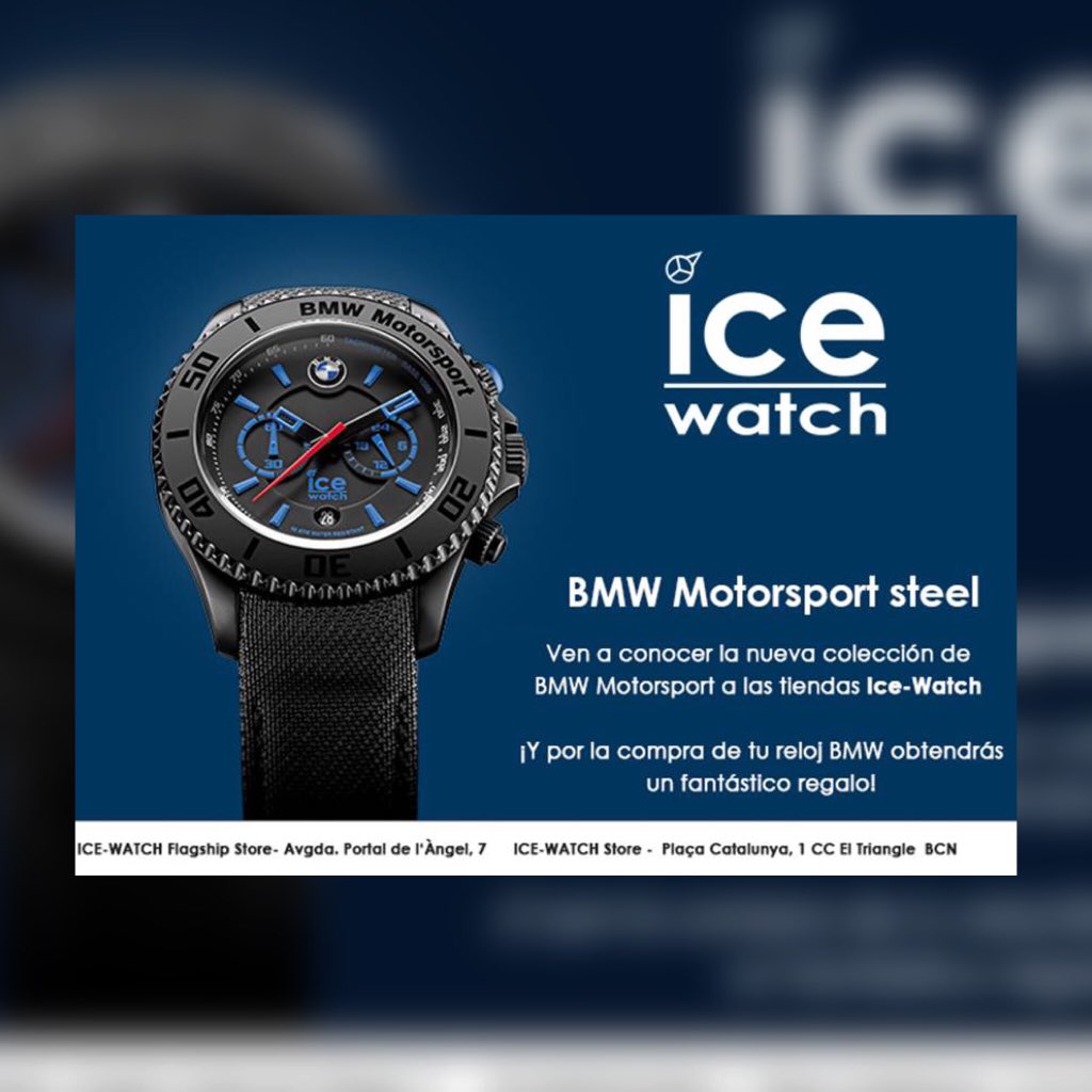 IceWatchFlagBcn's tweet photo. Ven a visitarnos y consigue un fantástico regalo! @IceWatchBrand #icewatch #bmwmotorsport #steelcollection https://t.co/zb5EplxcIZ