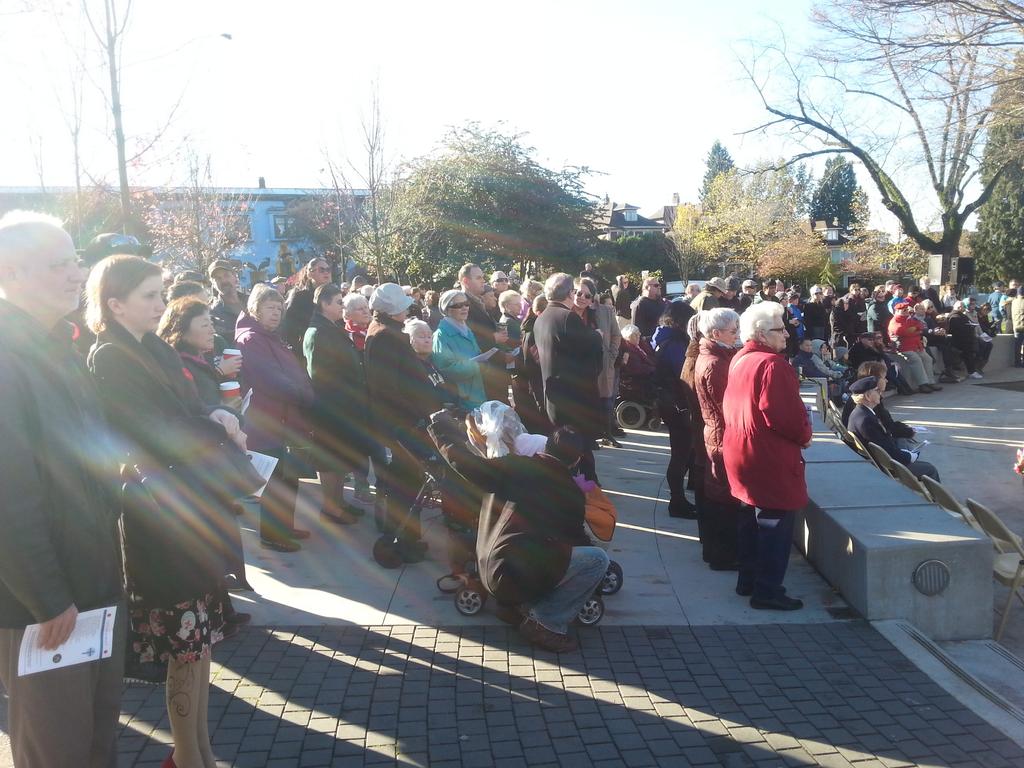 ShawnVancity's tweet photo. Just getting things started at Grandview Park for #RemembranceDay. Sun is shining, beautiful day in #Vancouver https://t.co/LE1v6VTLwi