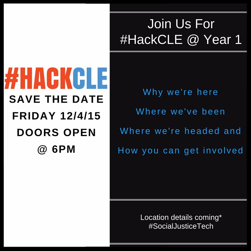 HackCleveland's tweet image. Please come support @HackCLE 12/4 and share this invite with your peeps! #SocialJusticeTech