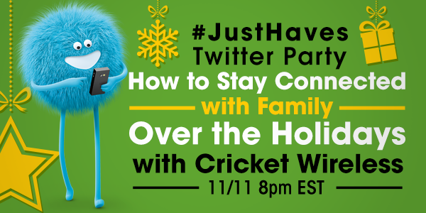 Cricketnation's tweet image. We're sponsoring @JNSantaniello's #JustHaves chat tonight. Join for tips on staying connected during the #holidays!
