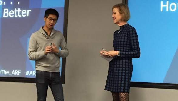 GayleFuguitt's tweet photo. .@Brian_wong (Founder &amp; CEO of @kiip) and myself on stage earlier #ARFWest15 https://t.co/FUbDVwUn6j