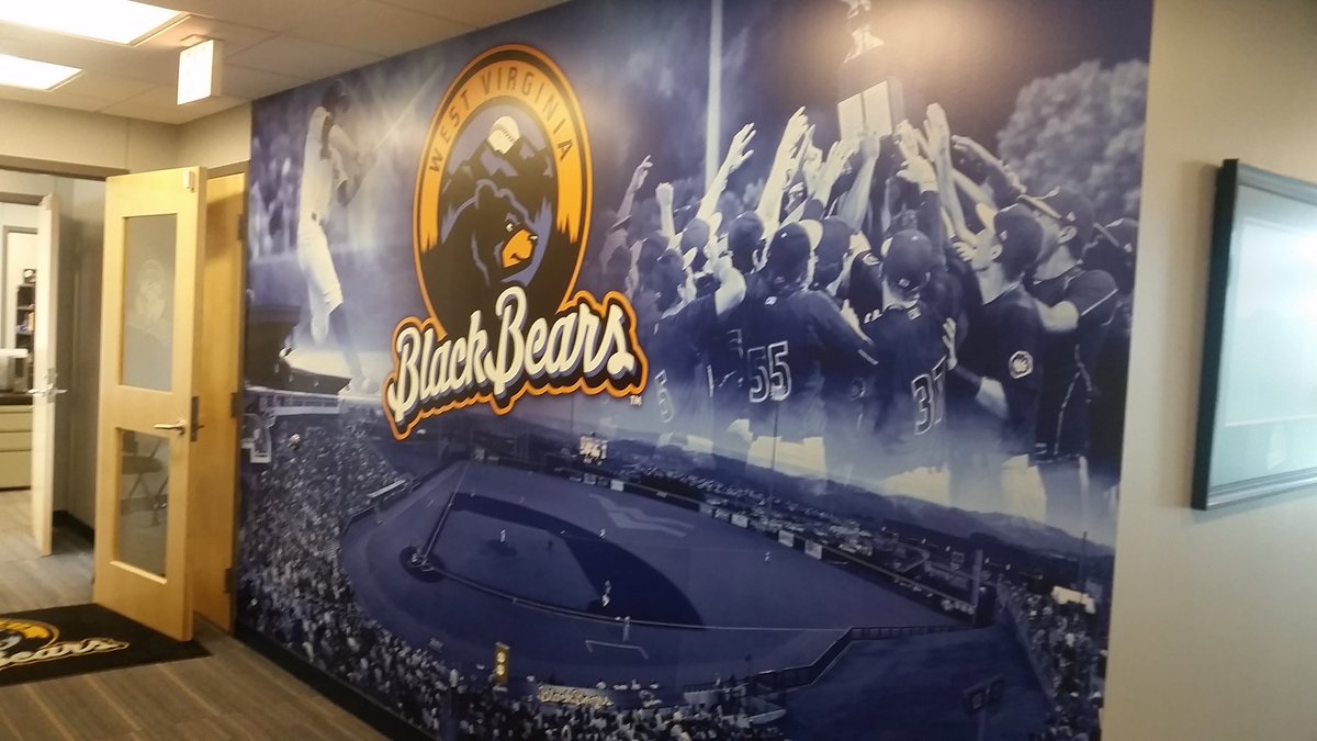 WVBlackBears's tweet photo. Special shoutout to @WeStickAnything and @ALLPROSPARKS for decorating our office space with some sweet artwork! https://t.co/FPSZKJXuaq