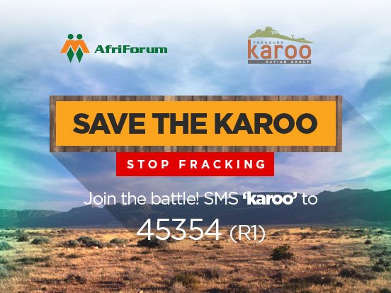 TreasureKaroo's tweet photo. To join the movement against #fracking in the Karoo, sms "karoo" to 45354 @ R1/sms https://t.co/nAb1aykwQj