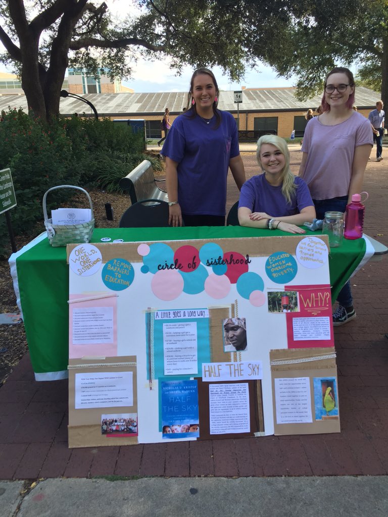 untcos's tweet photo. Join #untcos on campus until 2pm! Bring some spare change and grab a cute Circle of Sisterhood button! https://t.co/rbNlEoMY8y