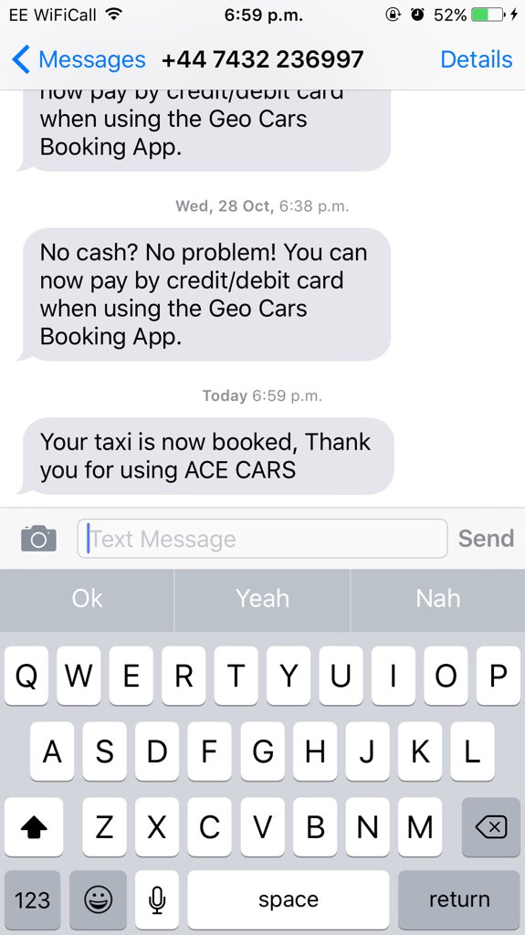 bethaniecormack's tweet photo. Ace cars wtf is this shit? #byebyegeo https://t.co/cId0HdcDHj