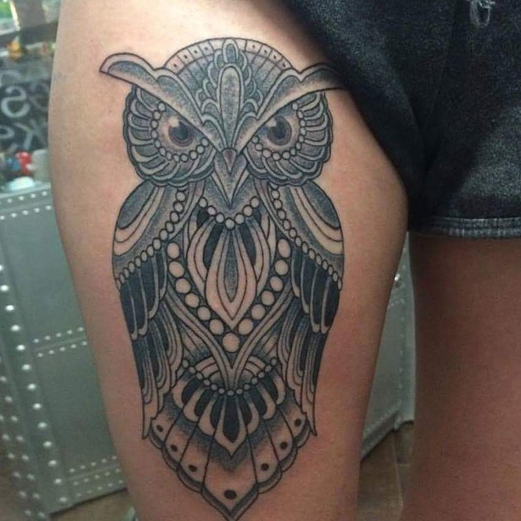 dahlia tattoo shop on twitter: "another gorgeous owl tattoo