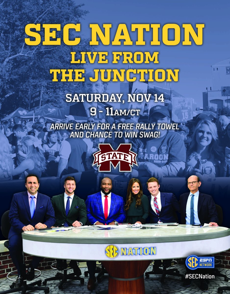 Members and friends of <a href="/MaroonVIP/">Maroon VIP</a> RT to help us get backstage for the set of #SECNation this Saturday! #StateDawgs